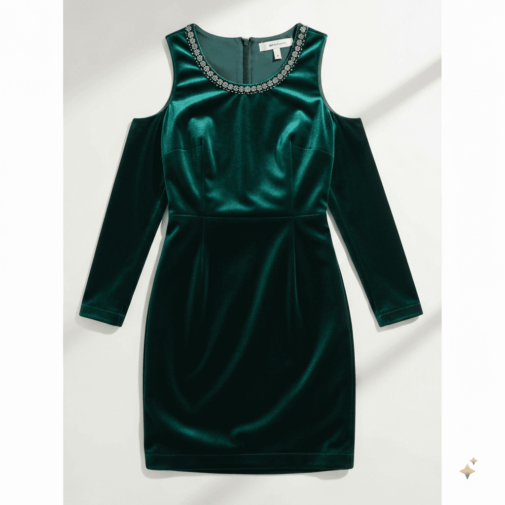Emerald Velvet Mini Dress